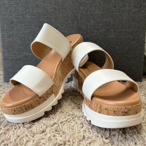 SODA white platform sandals